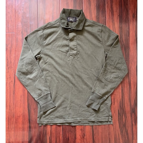 RRL Other - RRL Rugby Polo Long Sleeve Shirt Dark Green Pinstriped Mens Size XS Preowned